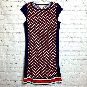 MICHAEL Michael Kors Geometric Print Cap Sleeve Dress
